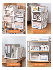 塑料卧室衣柜整理收纳架抽屉式收纳篮衣物整理宿舍收纳架热销 - Product Image 2