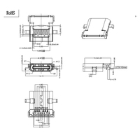 Conector USB Tipo-C Macho de Alta Calidad Tipo Splint de 16 Pines - Hecho en China, Se Acepta OEM