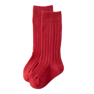 Venta al por mayor calcetines de bebé recién nacido niños niñas niños hasta la rodilla calcetín niño niña algodón <span class=keywords><strong>s</strong></span>ólido raya calcetín largo liso para 0-3 <span class=keywords><strong>Y</strong></span> - Product Image 2