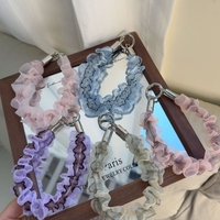 Blumenspitze und Blattrand Handyhülle Anhänger Armband mit Zwei Haken Mehrzweck-Schlüsselanhänger Handgelenkschlaufe Kurzes Design