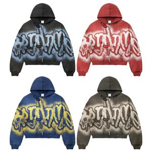 Sweat-shirt vintage en molleton français 100% coton lourd personnalisé avec logo DTG délavé à l'acide pour hommes - Product Image 5