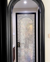 Puerta de Entrada Moderna de Acero con Diseño Francés, Arqueada, Doble Ovalada, con Aislamiento Acústico y Prevención de Incendios, Apertura Lateral para Interiores de Villas