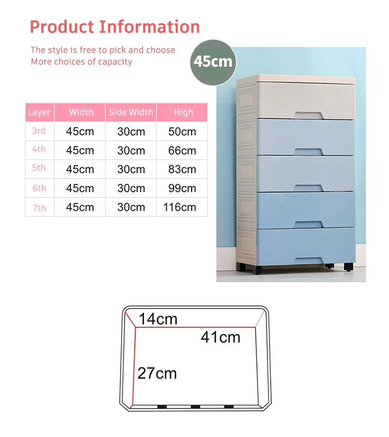 ABS material MDF top colorful drawer clothes cabinets
4 layers,5 layers plastic storage cabinet