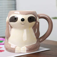 Tasse en céramique créative en forme de paresseux, tasse de dessin animé