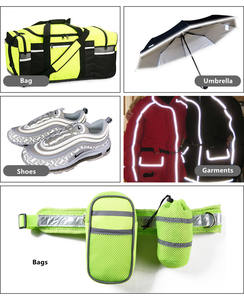 Toptan yüksek görünürlük polyester renkli giyim aksesuarları yansıtıcı boru için spor/çanta iyi yansıma - Product Image 6