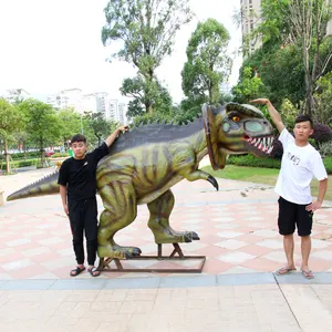 Dinosaurus luar ruangan kartun/ukuran hidup dinosaurus patung animatronics/serat kaca patung dinosaurus patung