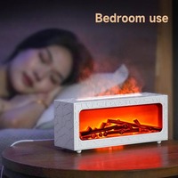 Humidificateur d'air, diffuseur d'huiles essentielles, humidificateur aromatique à effet flamme, diffuseur de parfum pour la maison, diffuseur d'aromathérapie avec lumière nocturne