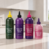 Ensemble de bouteilles souples en plastique personnalisées avec bec verseur pointu et bouchon torsadé pour sauces, huiles et vinaigrettes – Qualité alimentaire – Fournisseur OEM
