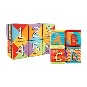 Galt Speelgoed Zachte Blokken Stapelen Speelgoed Leeftijden 6 Maanden Plus 6 Kleurrijke Schuim Gevulde Stof Cubes