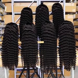 Raw Brazilian Hair <strong>Wig</strong> 280 Density 30 Inch Hd Deep Curly Wave Lace Frontal <strong>Wig</strong> 13x4 Lace Front <strong>Human</strong> Hair <strong>Wigs</strong> with Baby Hair - Product Image 4