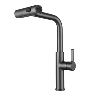 Kitchen Pull Out Faucet Stainless Steel Single Handle Modern Design Deck <b>Mounted</b> With Ceramic Valve Core For Sink Basin - Product Image 3