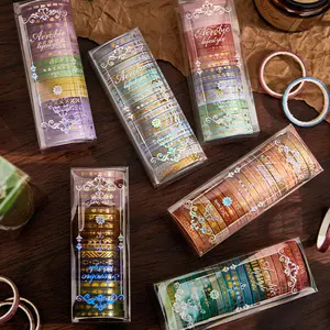 20 pcs mạ vàng 5mm x 2m DIY dính Giấy Washi băng tự dính giấy băng trang trí đạo cụ cho Album ảnh sổ lưu niệm