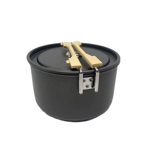 Juego de utensilios de cocina para exteriores de cuatro piezas de aluminio directo de fábrica con mango de <span class=keywords><strong>apertura</strong></span> y cierre para aventuras al aire libre - Product Image 5