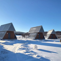 Casa Triangular de Madera de Lujo, Villa Prefabricada con Estructura de Acero, Ideal para Vacaciones y Ocio en Resorts