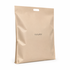Waterproof Kraft Paper Shipping Bags - Custom Printed Die Cut Handle Self Seal Bags for Clothing for Clothing Boutique Packaging - Product Image 2