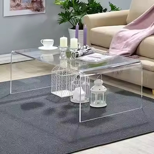 Kristallijne Woonkamer Op Maat Gemaakte Luxe Moderne Heldere Vierkante Salontafel Van Acryl - Product Image 2