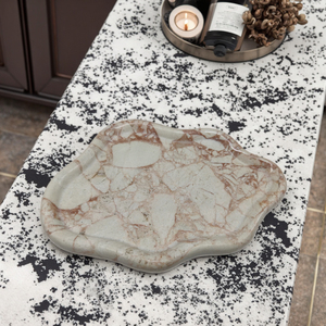 ถาดตกแต่งหินอ่อนหรูหราสไตล์นอร์ดิก รูปทรงเมฆ แกะสลักขัดเงาเรียบเนียน สีชมพูบัลแกเรีย สำหรับวางบนเคาน์เตอร์ - Product Image 5