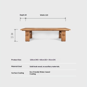 Mesa de Centro de Madera de Teca Sólida, Muebles de Sala de Estar Vintage, Estilo Nórdico y Art Deco - Product Image 5