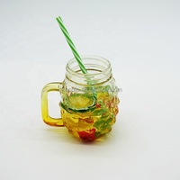 Tasse en verre Unique en forme d'ananas, tasse à jus en verre gaufré pour boisson