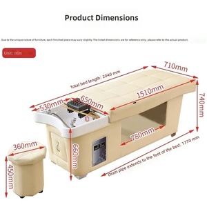 Table de massage moderne en cuir synthétique pour spa, lit de shampoing thaïlandais, idéal pour salon de coiffure, lavage de cheveux, soins du visage, usage spécifique - Product Image 4