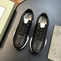 Sneakers en cuir pleine fleur de luxe pour hommes, style Old Money