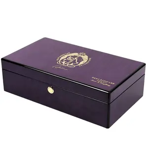 Embalaje de perfume de madera de lujo personalizado Caja de regalo de gama alta Caja de embalaje de perfume de pintura de piano de alto brillo