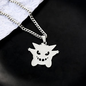 Venta al por mayor Pokémon Acero inoxidable colgante collar hueco <span class=keywords><strong>Gengar</strong></span> Disco suéter <span class=keywords><strong>cadena</strong></span> niños estilo Hip Hop para regalo - Product Image 2