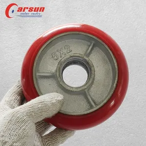 CARSUN 125mm PU Wheel 5 Inch Cast Iron Core Polyurethane Wheels
