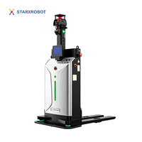 Kendaraan Berpemandu Laser 3D 1,5 Ton, Forklift AGV dengan Tinggi Angkat 2m, Kecepatan Tinggi 1,5m/s, Robot Penumpuk Pallet Pintar untuk Gudang