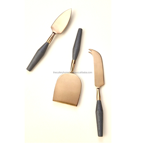 Stainless Steel Gold Finished Green Resin Handmade Handle Cheese Tools <b>set</b> high quality luxury cheese knives <b>set</b> - Product Image 5