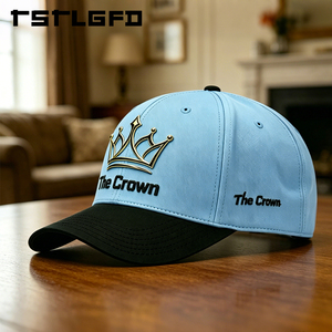 Casquette de baseball structurée à 6 panneaux avec logo personnalisé, patch tissé bicolore, en tissu haute performance, vente en gros, fabricant - Product Image 4