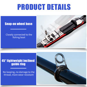 Canne à pêche en fibre de verre et carbone, section courte, ultra-dure, ultra-légère, avec grand anneau de guidage en carbone - Product Image 3