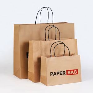 Bolsa de Papel Kraft para Supermercado con Logotipo Personalizado, Embalaje de Alimentos para Llevar en Color Marrón y Blanco para Galletas, Sándwiches y Pasteles - Product Image 1