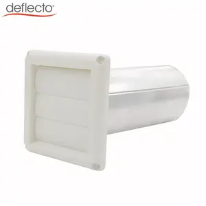 Wholesale Deflecto 4'' Guard Louvered Dryer Vent Hood with Pipe, In Stock 4'' White Plastic Wall Vent Kit, Assembled