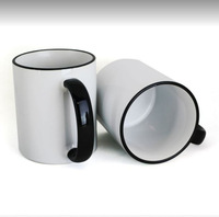 Vente en gros de tasse en céramique de café avec logo personnalisé blanc en porcelaine de 11oz couleur personnalisée tasse colorée de 11oz sublimation
