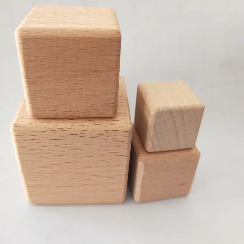 Holz klötze Kinderspiel zeug Bausteine Mathe Lehrmittel DIY Modell Puzzle Buche Würfel