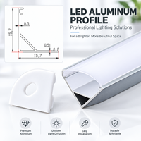Profilé en aluminium pour éclairage LED encastré avec diffuseur givré pour éclairage intérieur de meubles et armoires