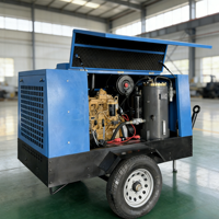 Compresseur d'air à vis diesel portable Cummins haute pression de qualité supérieure, lubrifié, avec moteur pour travaux d'excavation et d'exploitation minière