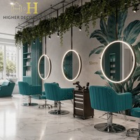 Comptoir de réception personnalisé pour salon de coiffure, présentoir, étagères, panneau mural décoratif 3D, vente directe d'usine