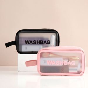 Trousse de Toilette de Voyage Grande Capacité Efficace, Sac de Lavage Imperméable pour Cosmétiques, Étui Organisateur de Maquillage Portable avec Fenêtre Transparente pour les Vacances - Product Image 1