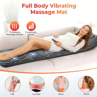 Tapis de massage complet avec chauffage et vibrations, matelas de massage électrique Shiatsu pour le dos, le cou, les épaules, spa à domicile, relaxation
