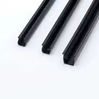 Bande d'étanchéité en plastique pour fente en t, en forme de u, PP/PVC, couverture noire, profil en aluminium