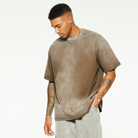 OEM et ODM dernière tendance Best-seller Original Versatile Old Washing Water Fashion logo T-shirt à col rond et à manches courtes pour hommes