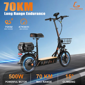 Scooter Eléctrico KUGOO C1 PRO+ con Maletero, 500W, 48V, 70KM de Autonomí<span class=keywords><strong>a</strong></span>, Scooter Eléctrico de 2 Ruedas para Adultos, Patineta Eléctrica - Product Image 2