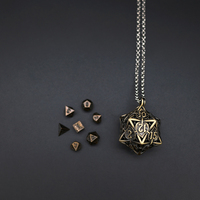Ensemble de mini-dés creux en métal de 6 mm, pendentif, jeu de rôle DND Cthulhu, dés à plusieurs faces, collier