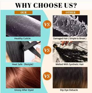 Amygirl 10A 100g Lot de Cheveux Humains Brésiliens Remy Non Traités pour Femme, Extension de Cheveux à Tisser, Double Trame Faite à la Machine, Noir Naturel - Product Image 4