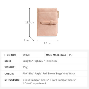Cartera Bifold de Cuero Sintético PU para Mujer, Estilo Fresco y Compacto, Monedero Plegable, Tarjetero al por Mayor - Product Image 4