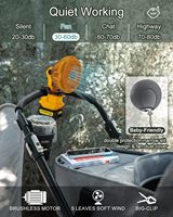 Ventilateur portable pour batterie lithium-ion Dewalt 20v 60v, à faible consommation d'énergie, 3 vitesses, pour chambre à coucher, extérieur, travail
