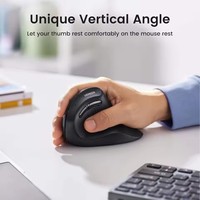 UGREEN MU008 Mouse Nirkabel Vertikal Bluetooth Ergonomis 5 Tombol 1000/1600/2000/4000 DPI 2.4G untuk Laptop PC Komputer