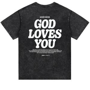 Camiseta Unisex Extra Grande al por Mayor, 100% Algodón, 300 Gsm, Lavado Ácido Vintage, Impresión DTG Personalizada, Estilo Urbano para Hombre - Product Image 4